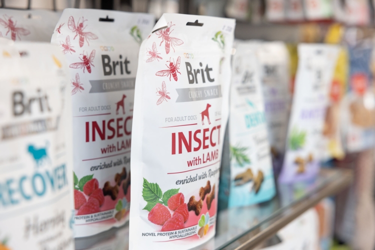 Brit Insect, godbidder med protein bla. fra insekter. Godt for miljøet og super til allergihunde. 